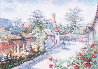 La Rue Principal a Fleury Pastel 1993 10x13 - France Original Painting by H. Claude Pissarro - 5