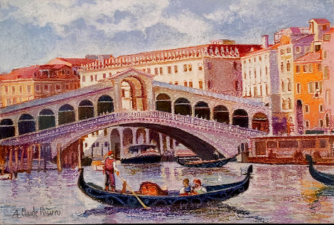 Venise, La Gondole De Lodovico Pastel 2013 33x38 - Italy Works on Paper (not prints) - H. Claude Pissarro