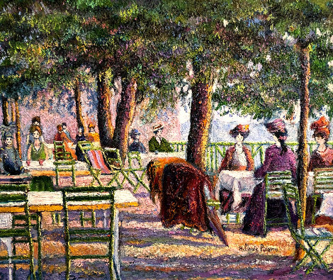 La Terrasse De l'empire (Boussy-les-bains) 2018 30x24 Original Painting - H. Claude Pissarro