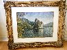 Le Chateau De Chillon Pastel 30x25 Montreax - Suisse - Switzerland Works on Paper (not prints) by H. Claude Pissarro - 1