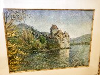 Le Chateau De Chillon Pastel 30x25 Montreax - Suisse  Works on Paper (not prints) by H. Claude Pissarro - 3