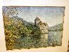 Le Chateau De Chillon Pastel 30x25 Montreax - Suisse - Switzerland Works on Paper (not prints) by H. Claude Pissarro - 3