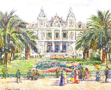 Monaco Le Casino 2011 21x26 Original Painting - H. Claude Pissarro Monaco Le Casino 2011 21x26 Original Painting - H. Claude Pissarro