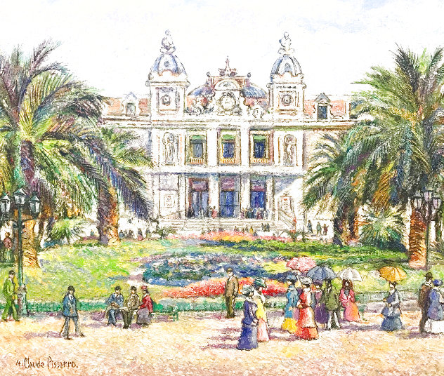 Monaco Le Casino Painting -  2011 24x30 - Monte Carlo Original Painting by H. Claude Pissarro