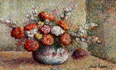 Bouquet 1987 19x24 Original Painting - H. Claude Pissarro