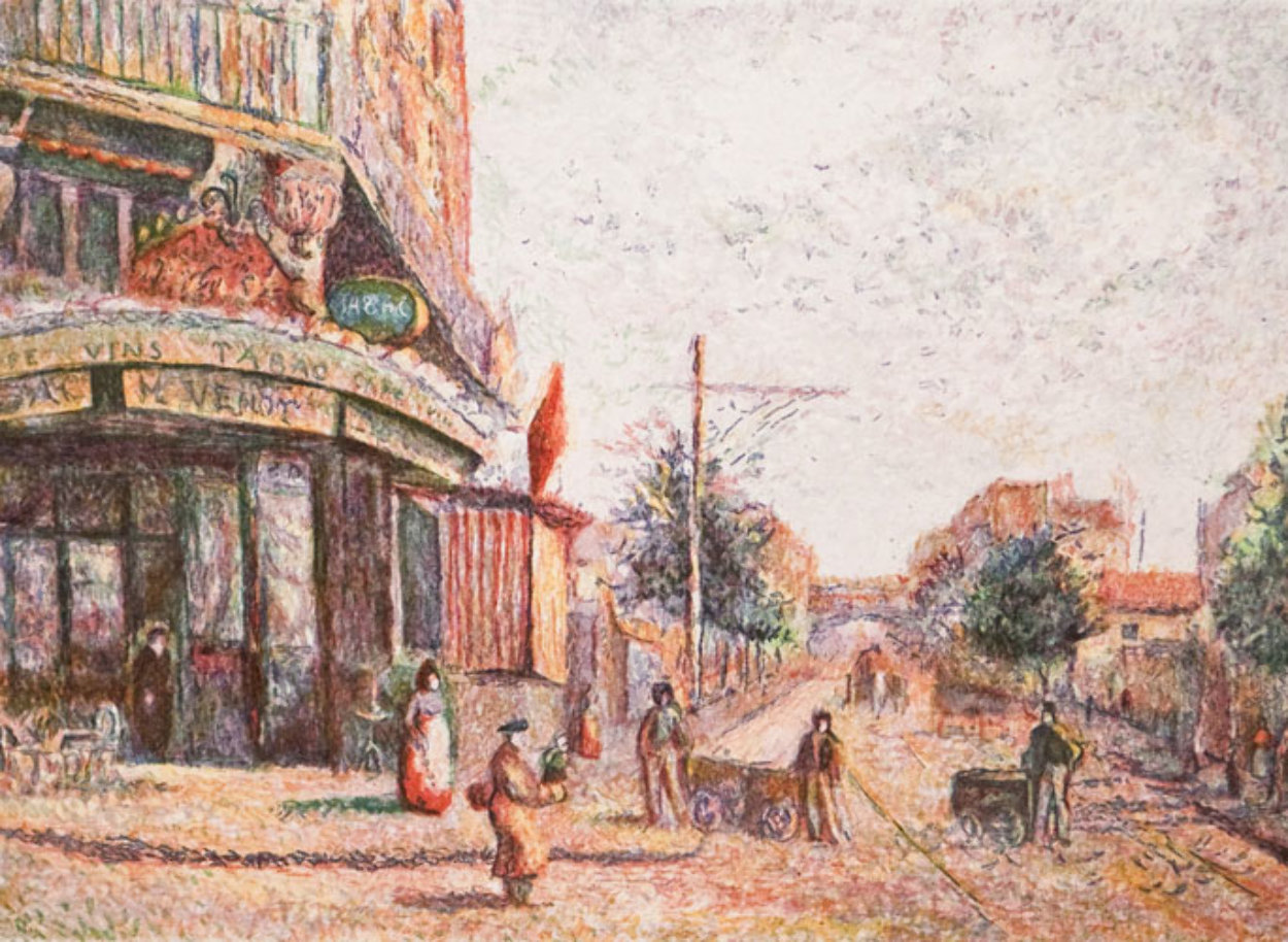 Avenue of the Street Vendor (State I) Limited Edition Print by H. Claude Pissarro Avenue of the Street Vendor (State I) Limited Edition Print by H. Claude Pissarro