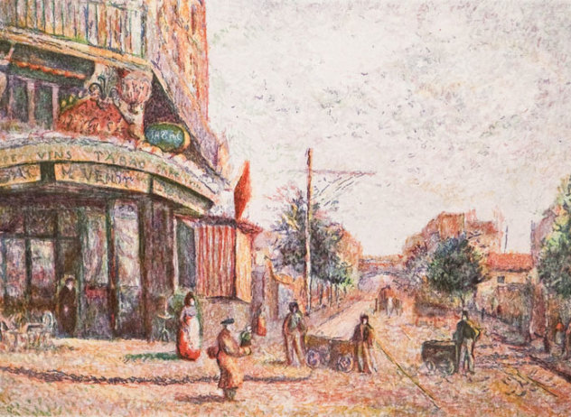 Avenue of the Street Vendor (State I) Limited Edition Print by H. Claude Pissarro