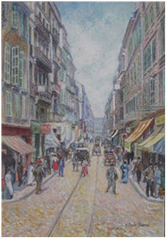 La Rue St. Ferreole a Marseille 2001 15x20 Original Painting - H. Claude Pissarro