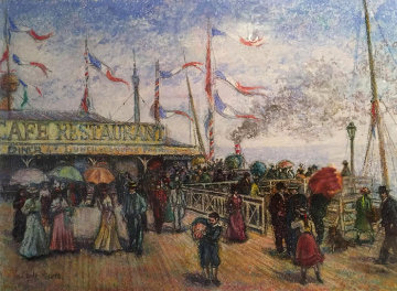 Le Societe Por Le Mer 35x25 Original Painting - H. Claude Pissarro Le Societe Por Le Mer 35x25 Original Painting - H. Claude Pissarro