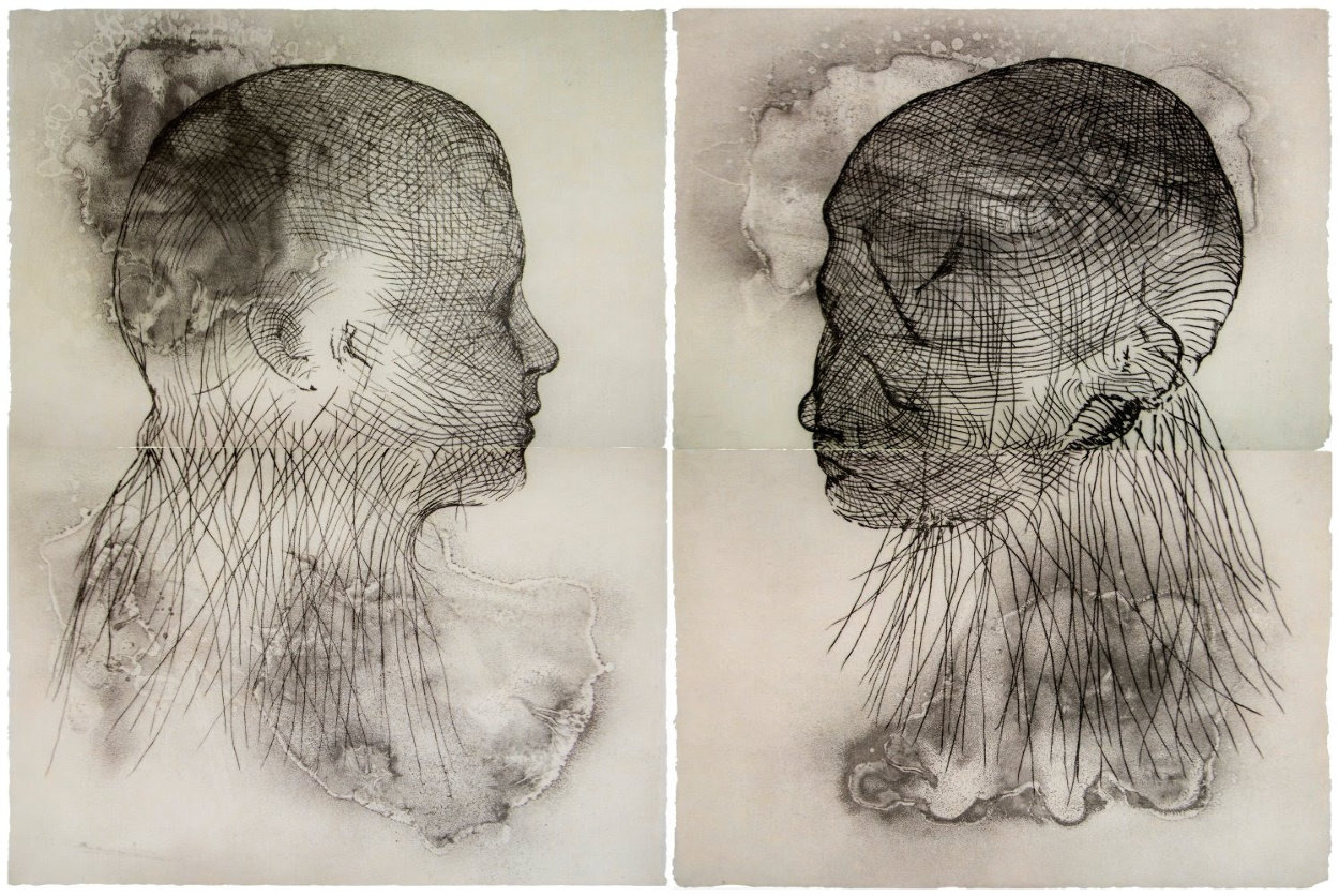 Untitled Set of 2 Etchings Diptych 2019 Limited Edition Print by Jaume Plensa Untitled Set of 2 Etchings Diptych 2019 Limited Edition Print by Jaume Plensa