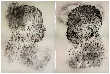 Untitled Set of 2 Etchings Diptych 2019 Limited Edition Print - Jaume Plensa Untitled Set of 2 Etchings Diptych 2019 Limited Edition Print - Jaume Plensa
