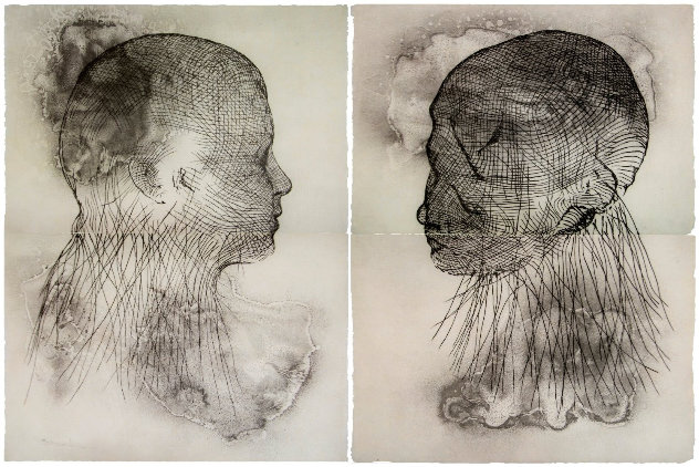 Untitled Set of 2 Etchings Diptych 2019 Limited Edition Print by Jaume Plensa