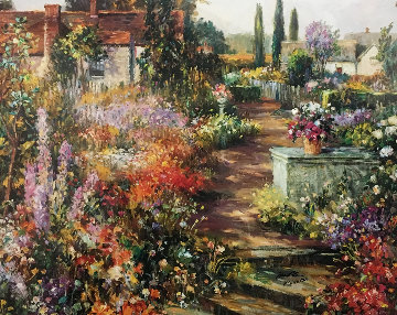 British Garden 1990 Limited Edition Print - Henri Plisson British Garden 1990 Limited Edition Print - Henri Plisson