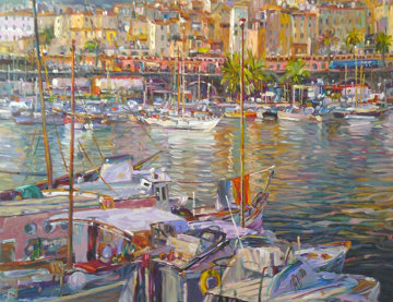 Boats By the Dock 1998 Limited Edition Print - Henri Plisson Boats By the Dock 1998 Limited Edition Print - Henri Plisson