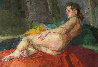 Nude on the Bed 25x37 Original Painting by Roman Podobedov - 0