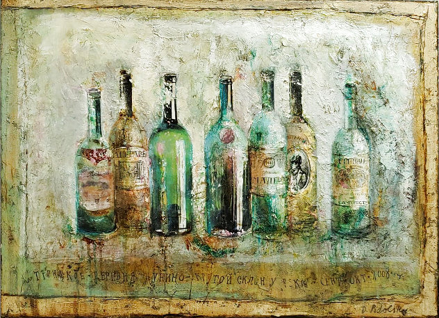 Bottles No. 7 30x40 Huge Original Painting by Dina Podolsky