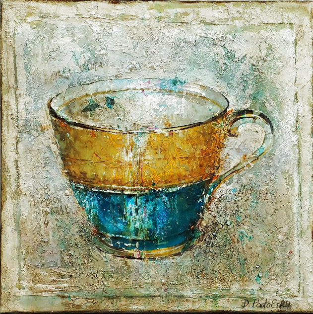 Tea Cup No. 1   24x24 Original Painting by Dina Podolsky