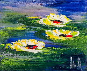 A Fleur D\'eau 2018 20x24 Original Painting - Jaline Pol A Fleur D\'eau 2018 20x24 Original Painting - Jaline Pol