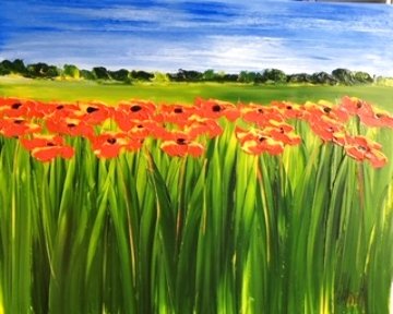 ÉTé Dans Le Quercy 2020 25x32 Original Painting - Jaline Pol ÉTé Dans Le Quercy 2020 25x32 Original Painting - Jaline Pol