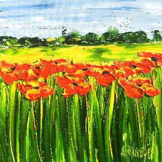 Ete Brulant 2020 16x16 Original Painting - Jaline Pol Ete Brulant 2020 16x16 Original Painting - Jaline Pol