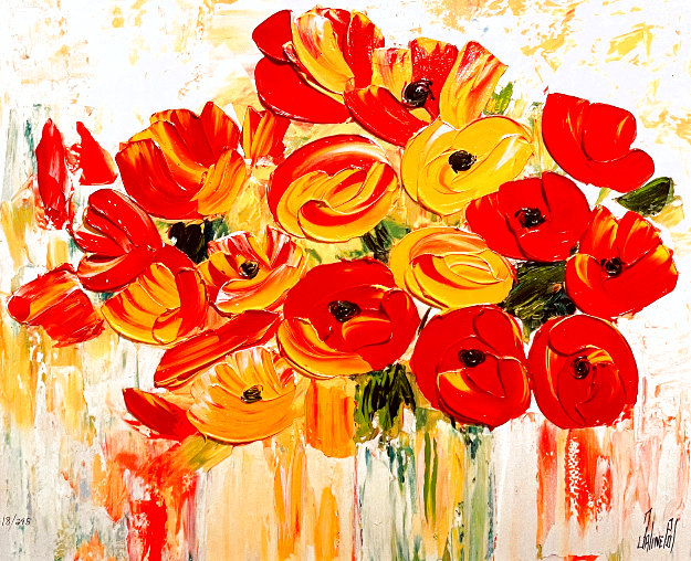 Awash With Color, the Petals Caress and the Flowers Take a Bow Limited Edition Print - Jaline Pol