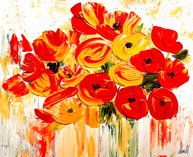 Awash With Color, the Petals Caress and the Flowers Take a Bow Limited Edition Print by Jaline Pol