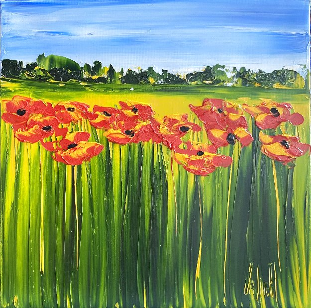 Belle Nature Illuminée 2017 20x20 - France Original Painting - Jaline Pol
