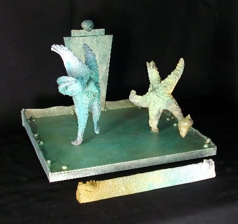 Pele Vs Castillas   Bronze Unique 2016 12 in Sculpture - Michael J. Pollare