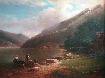 River Stole 1996 34x41 Original Painting - Alexander Popoff