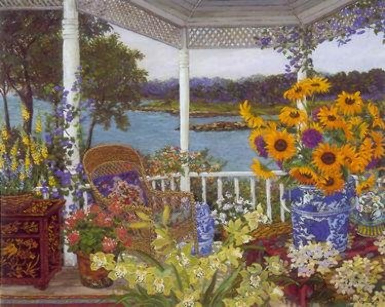 John Powell landscape , Outdoors, garden with veranda by