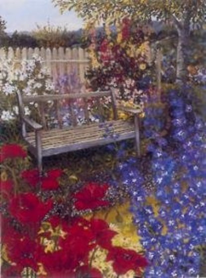 john powell print garden landscapes, serigraphs, flowers, poppies