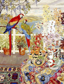 Parrots on the Veranda 1990 Limited Edition Print - John Powell Parrots on the Veranda 1990 Limited Edition Print - John Powell