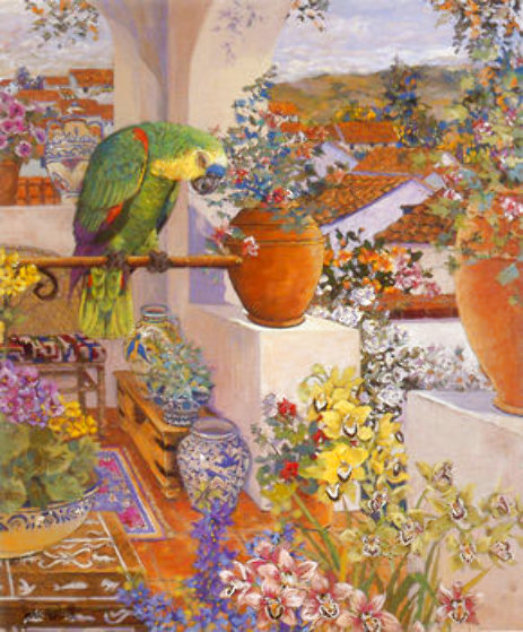 Parrot and Rooftops 1985 Limited Edition Print by John Powell