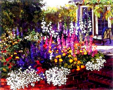 Red Brick Garden 2000 Limited Edition Print - John Powell Red Brick Garden 2000 Limited Edition Print - John Powell
