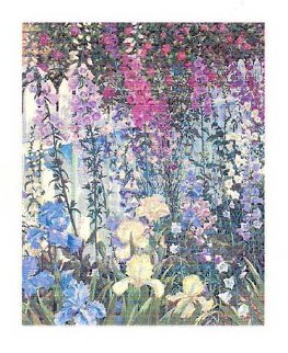 Foxgloves and Irises 1994 Limited Edition Print - John Powell Foxgloves and Irises 1994 Limited Edition Print - John Powell