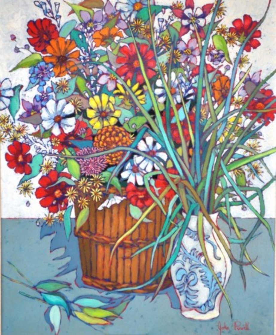 Still Life Flowers 1970 36x30 by John Powell