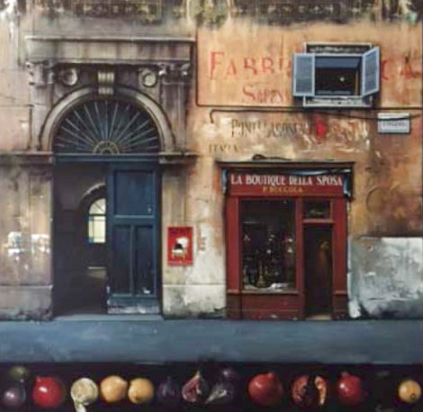 La Boutique Della Sposa Painting - 2000 42x42 - Huge - Palermo, Italy Original Painting - Thomas Pradzynski