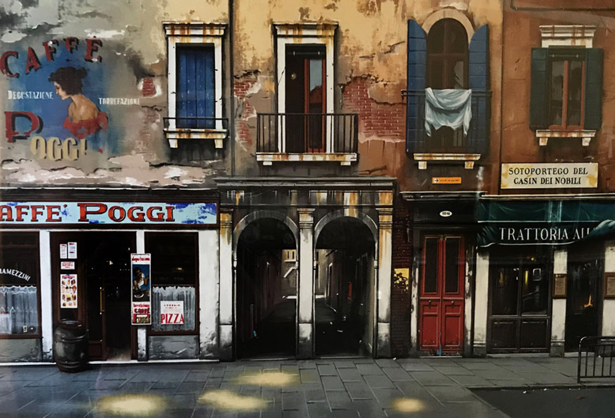 Caffe Poggi 2002 Serigraph 23x50 by Thomas Pradzynski - For Sale on Art ...