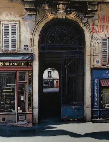 Rue Vieille Du Temple  1998 45x35 Original Painting - Thomas Pradzynski