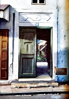 Porte Verte 1991 11x8 in Original Painting - Thomas Pradzynski
