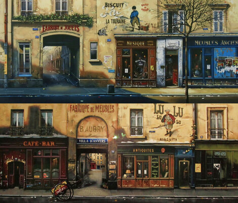 Fabrique de Jouets and Villa D'Anvers - Framed Suite of 2 - Huge - Paris, France Limited Edition Print - Thomas Pradzynski