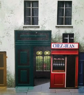 Chez Jean 1983 20x17 Original Painting - Thomas Pradzynski Chez Jean 1983 20x17 Original Painting - Thomas Pradzynski