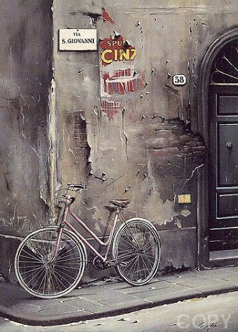 Un Bicyclette a Florence AP 1991 - Florence, Italy Limited Edition Print - Thomas Pradzynski