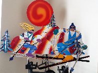 Mobile Skiers 1988 Steel Kinetic Sculpture 40 in Sculpture by Frederick Prescott - 1 Mobile Skiers 1988 Steel Kinetic Sculpture 40 in Sculpture by Frederick Prescott - 1