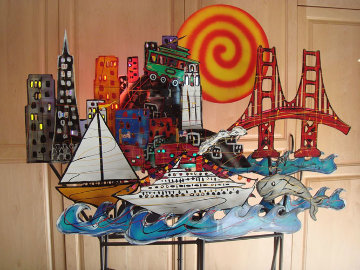 San Francisco Kinetic Steel Sculpture 1989 63 in Sculpture - Frederick Prescott San Francisco Kinetic Steel Sculpture 1989 63 in Sculpture - Frederick Prescott