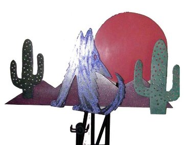 Coyote Sunset Kinetic Sculpture 1988 64 in Huge Sculpture - Frederick Prescott Coyote Sunset Kinetic Sculpture 1988 64 in Huge Sculpture - Frederick Prescott