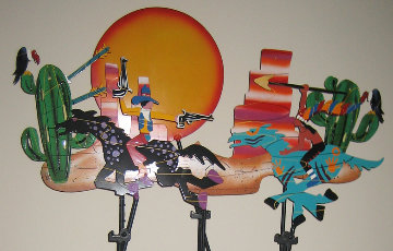 Wild, Wild West Kinetic Sculpture 1993 30 in Sculpture - Frederick Prescott Wild, Wild West Kinetic Sculpture 1993 30 in Sculpture - Frederick Prescott
