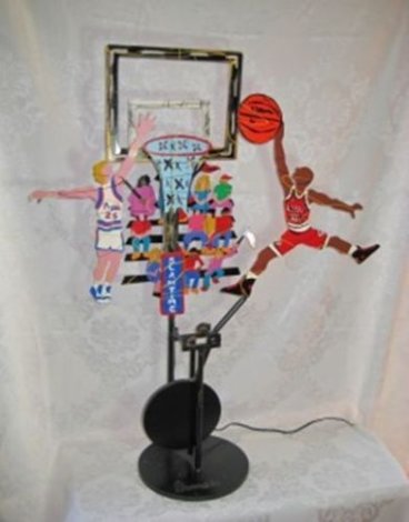 It's Slam Time - Bulls and Pistons Kinetic Sculpture  1992 39 in Sculpture - Frederick Prescott