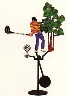 Golfer Kinetic Sculpture 1990 Sculpture - Frederick Prescott Golfer Kinetic Sculpture 1990 Sculpture - Frederick Prescott
