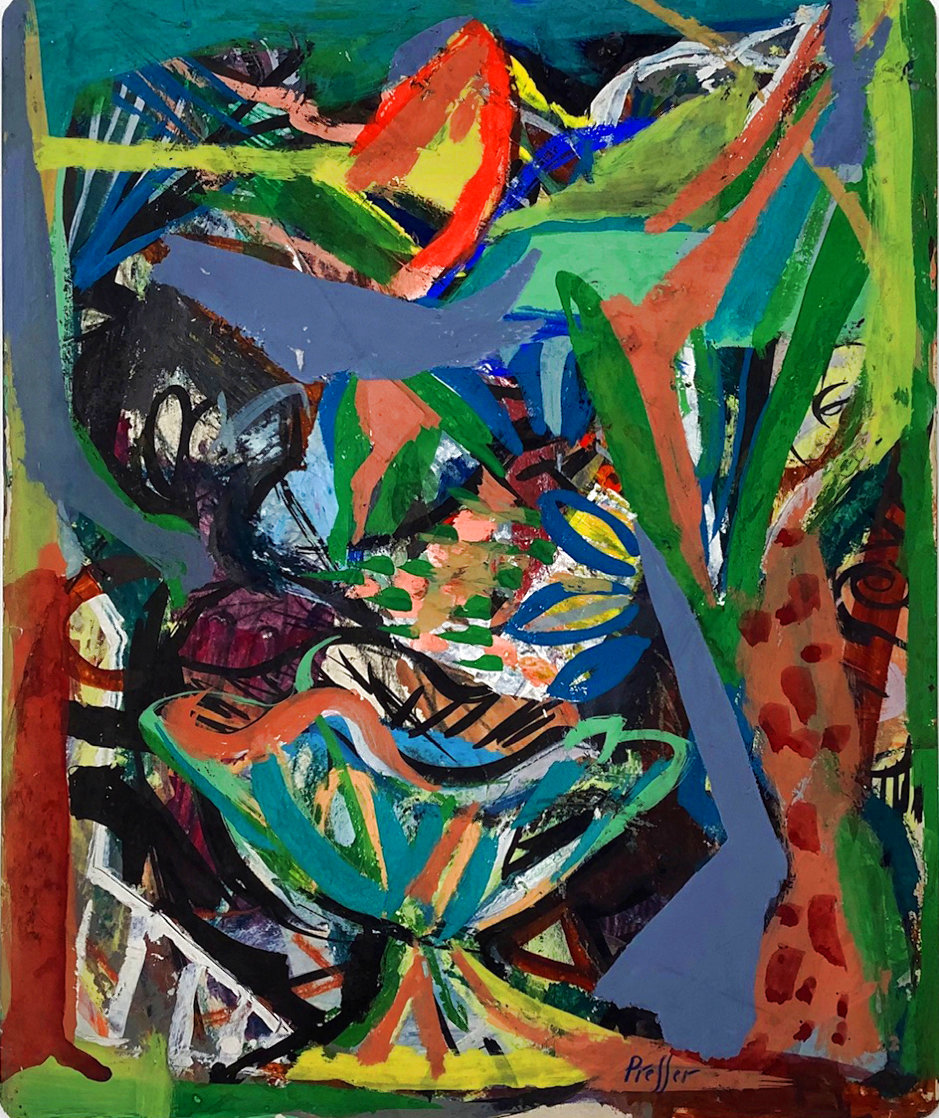 Abstract Composition With Bowl 1940 26x23 Works on Paper (not prints) by Josef Presser Abstract Composition With Bowl 1940 26x23 Works on Paper (not prints) by Josef Presser